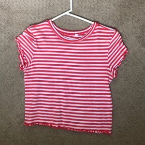 PacSun Tops - Striped ruffle T-shirt PacSun Tops - Striped ruffle T-shirt